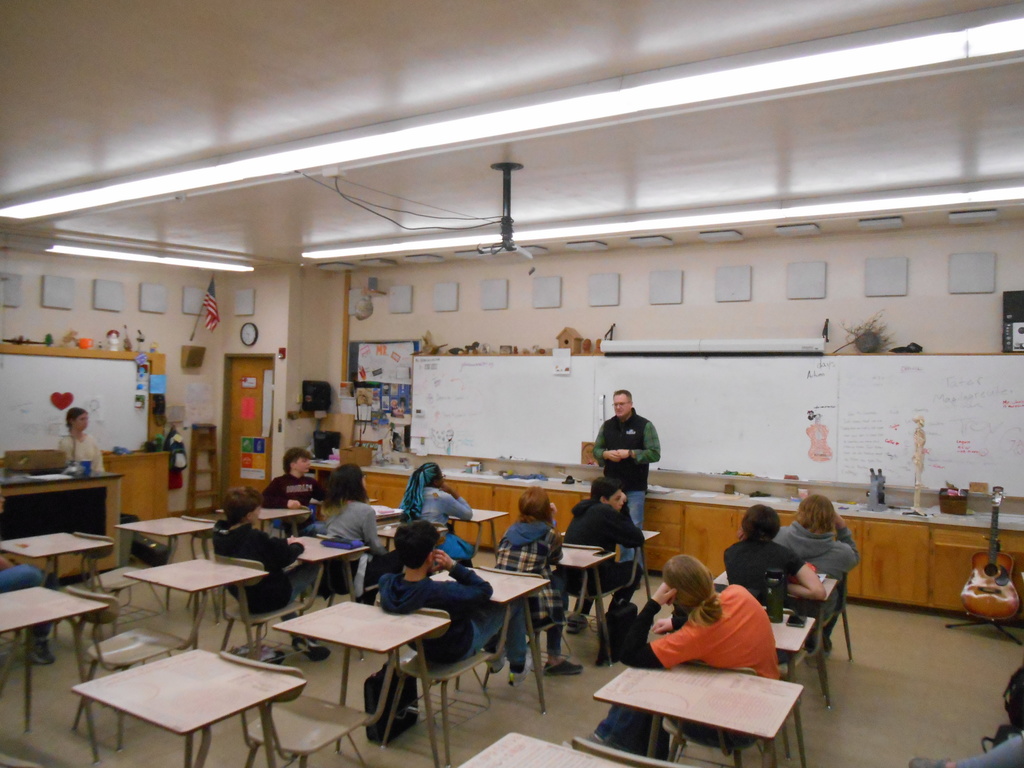 Dr. Told with 8th graders