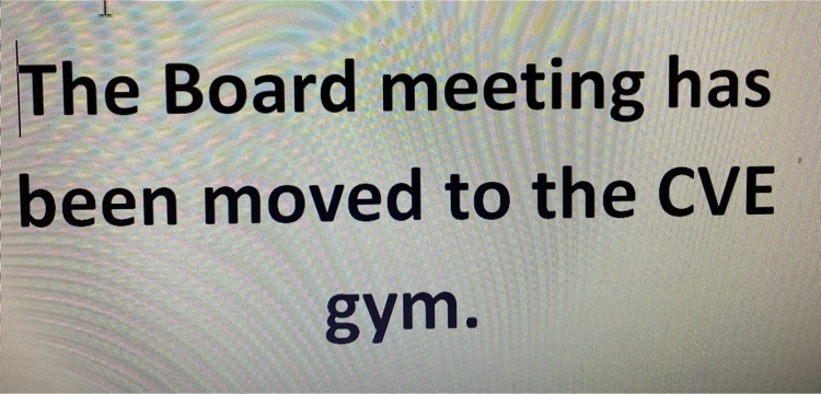 board meeting sign
